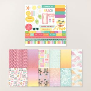 BEACH BOARDWALK DESIGNER SERIES PAPER & STICKER SHEET (ENGLISH)