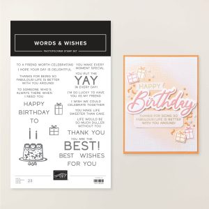 WORDS & WISHES PHOTOPOLYMER STAMP SET (ENGLISH)